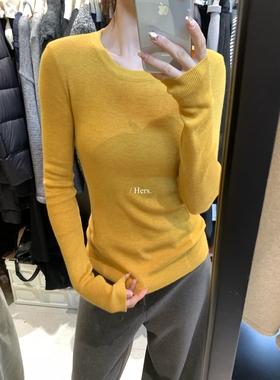 一勺甜 hers黄色打底衫（新增色）好穿百搭瘦瘦纸片针织打底92610