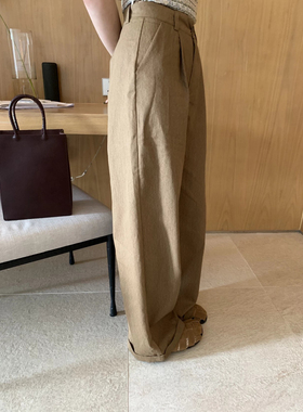 METWO工装阔腿裤女早春新款垂感宽松显瘦直筒休闲拖地长裤子08018