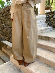 Hers2026年早春 女80217 简约百搭宽松压线设计气球山本休闲裤