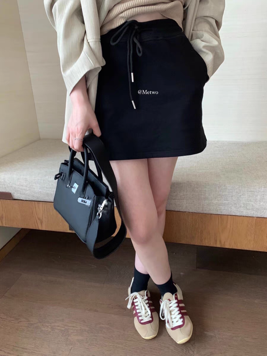 METWO可辣可日常！卫裙1064春夏新款高腰休闲百搭短裙A字半身裙女