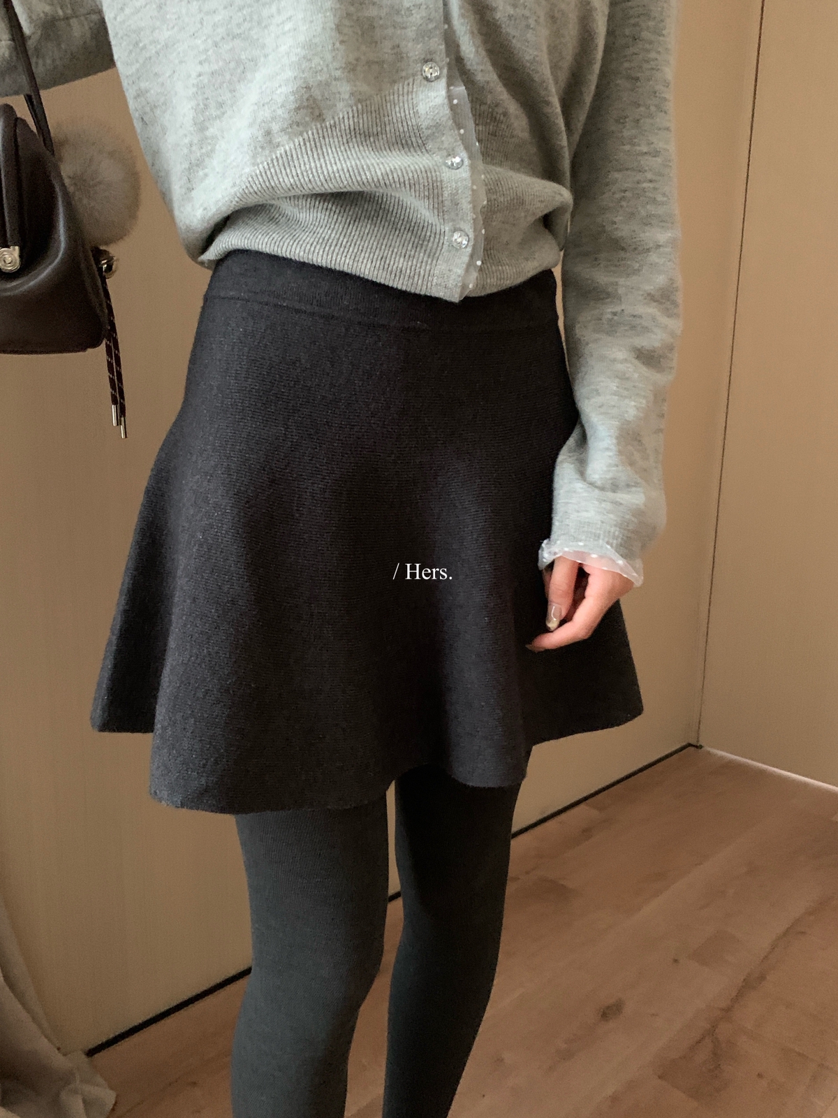 一勺甜 hers韩标～针织短款半身裙女2025秋冬显瘦高腰半裙92597#