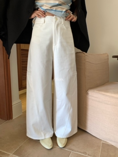 高腰阔腿牛仔裤 简约日常通勤轻工装 女80145 Hers 26年早春