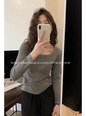 METWO全件薄绒发热衣小火炉8228秋冬磨毛凹领坑条保暖打底上衣女