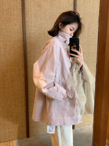 Hers休闲立领工装夹克外套女