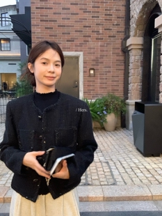 一勺甜 hers气质日常调性小香短外套女2025冬加厚短款上衣 92521