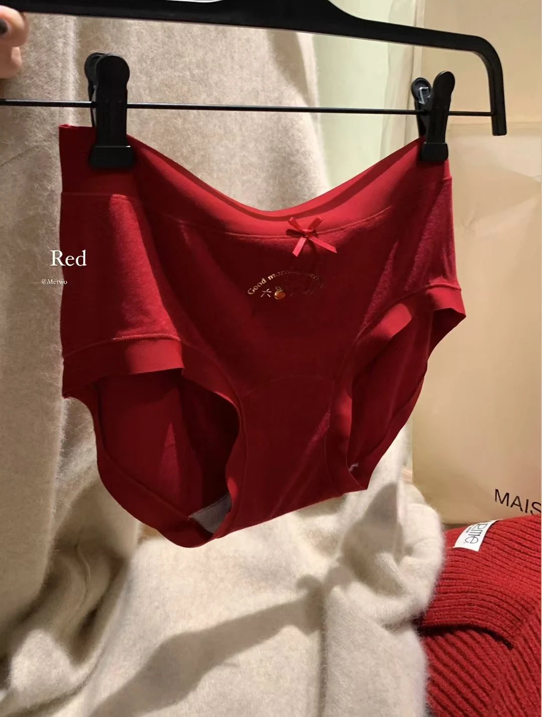 METWO 新年内内#红色内裤女士纯棉裆2024新款本命年性感三角内裤