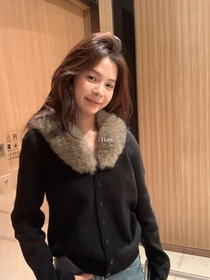 一勺甜 hers冬上新！复古保暖毛衣女 冬季百搭针织开衫外套92813