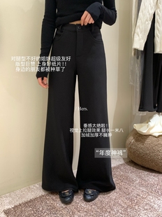 一勺甜 hers腿精小黑裤巨显瘦百搭加绒加厚瘦瘦长腿休闲裤女92822