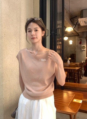 一勺甜【Hers】夏季新款百搭通勤小飞袖宽松气质针织衫女08160