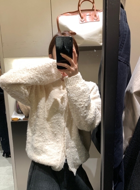 一勺甜 hers韩系日常肌理感保暖毛衣女2025冬季羊毛针织外套92542