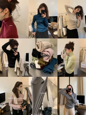 一勺甜 hers纸片人羊绒高领打底衫女2025冬修身显瘦保暖毛衣 8855