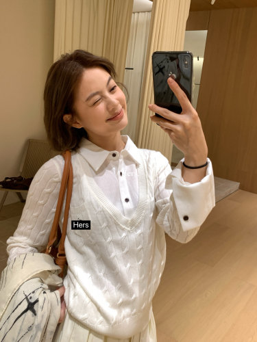 Hers老钱麻花真两件针织衫