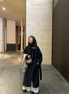 一勺甜 hers日常通勤高品质长款羊毛外套女2025冬季毛呢大衣92700