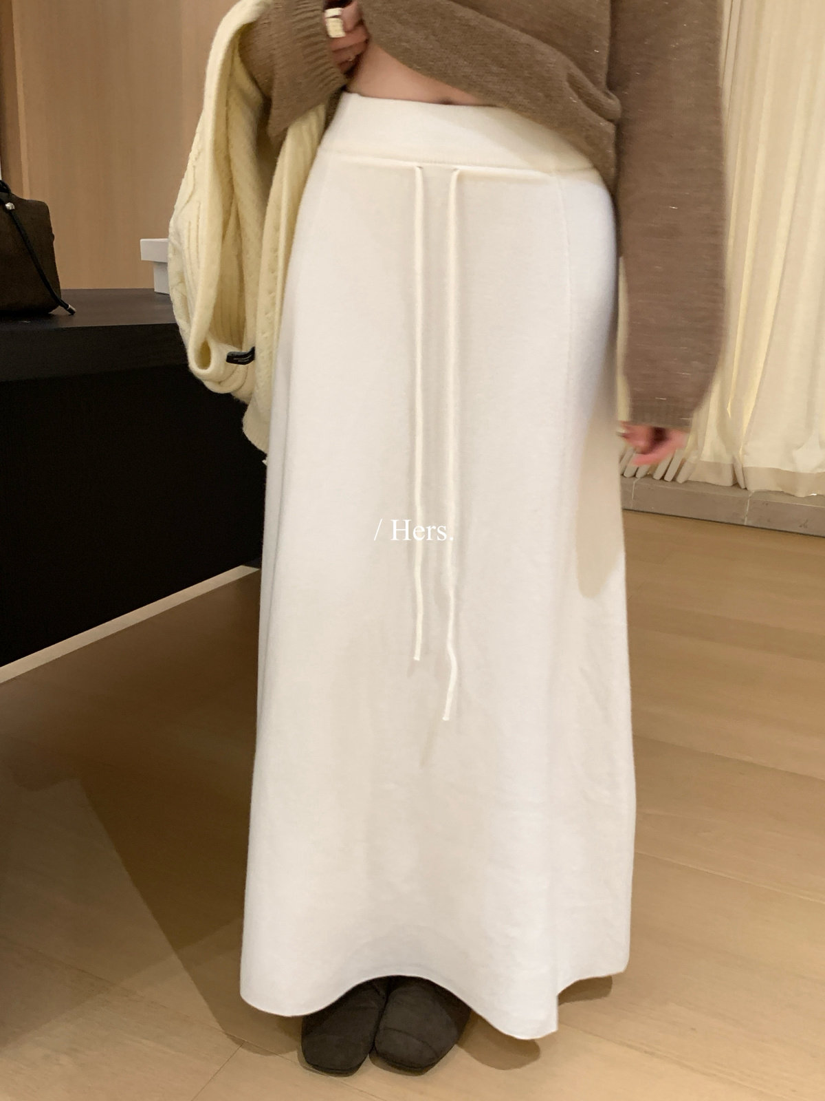 Hers不挑人百搭毛织半身裙女