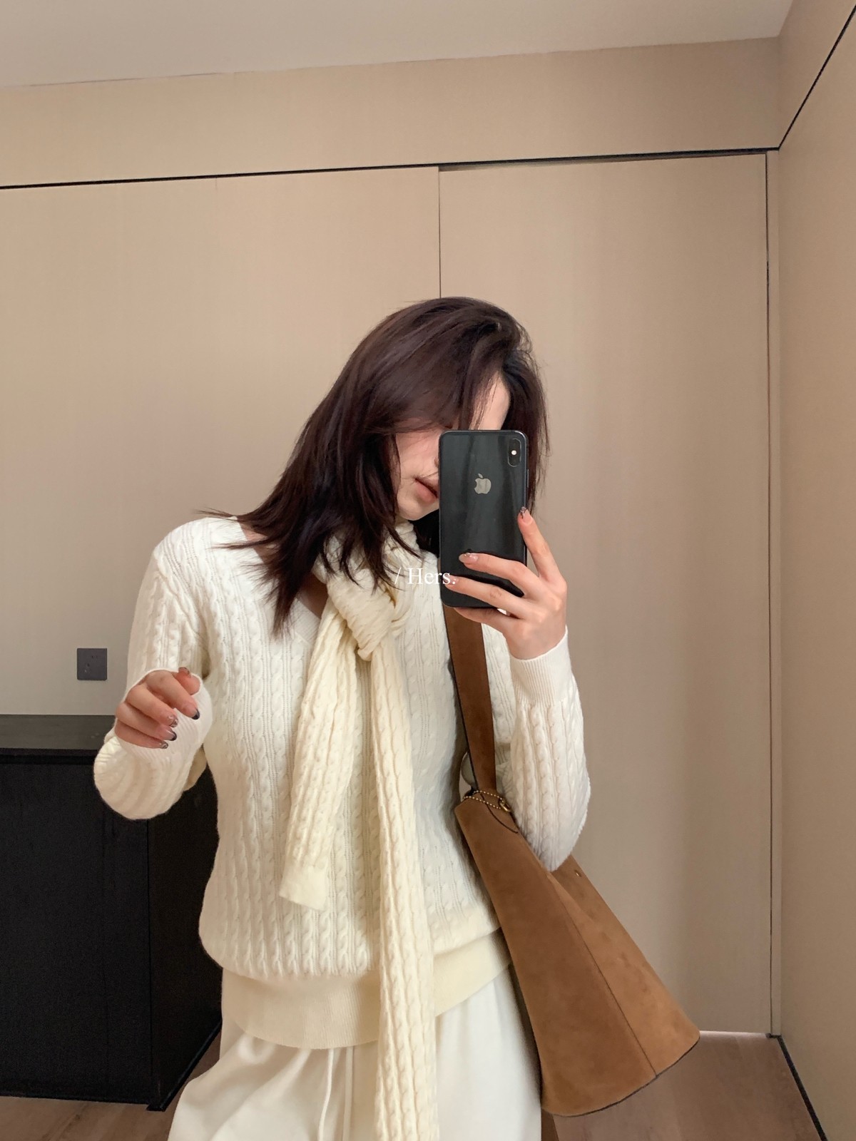 一勺甜 hers小众设计感麻花复古绞花V领保暖毛衣(配围巾)  92810#,女装/女士精品,毛针织衫,淘宝优惠券,粉丝福利购,淘宝优惠卷