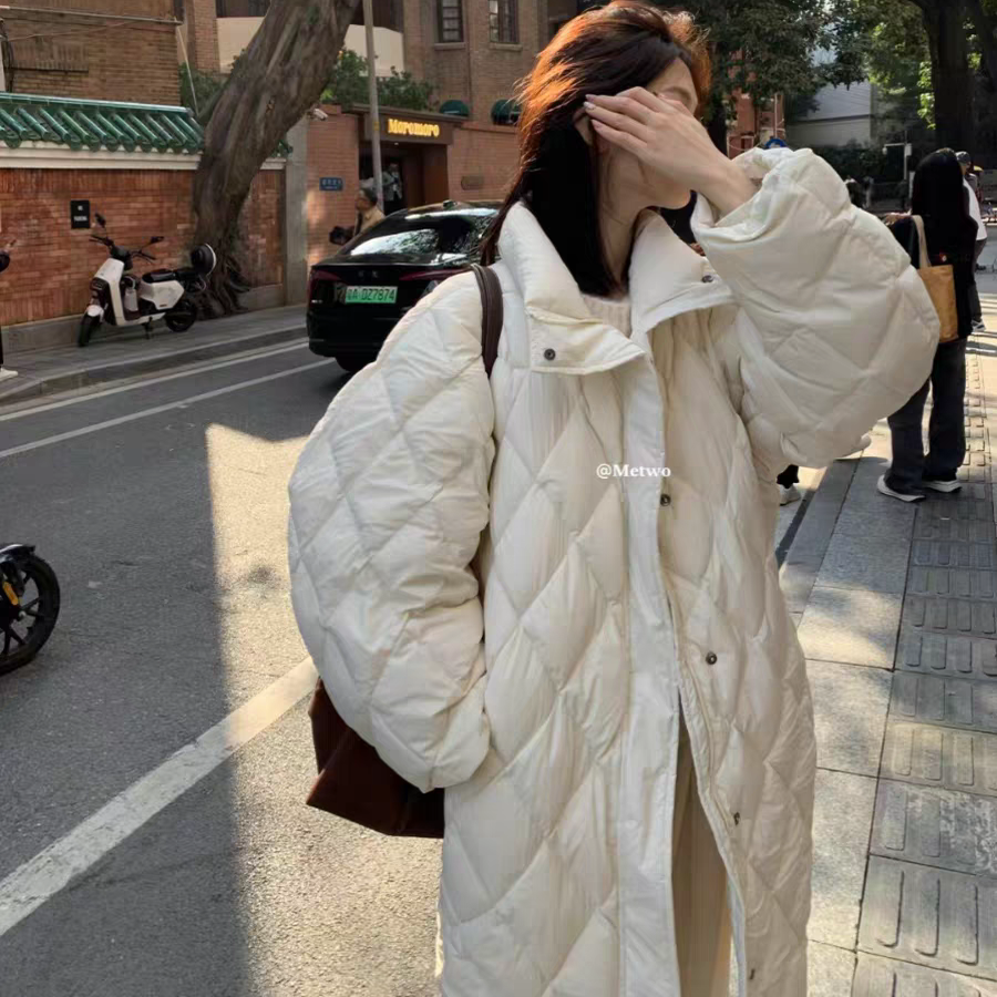 METWO 2279#黑色菱格长款羽绒服女冬季新款大被子长羽绒服外套,女装/女士精品,羽绒服,淘宝优惠券,粉丝福利购,淘宝优惠卷