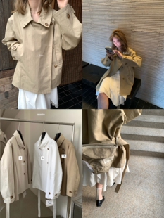 配腰绳 休闲通勤设计感翻领风衣外套女 80117 Hers 26年早春