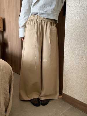 一勺甜【Hers】简约休闲百搭up调性休闲阔腿裤(配腰绳)  女80110