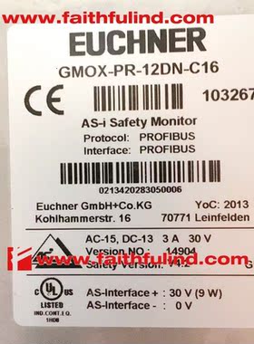 议价Euchner 103267 安士能安全模块 GMOX-PR-12DN-C16