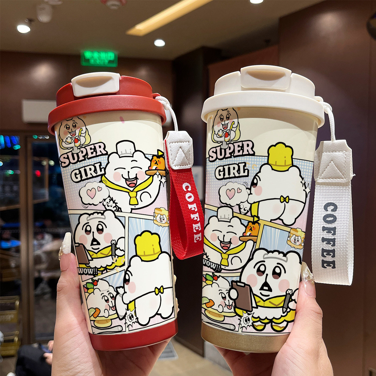 奇米蛋316不锈钢双饮保温杯
