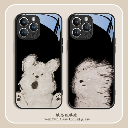 油画适用苹果系列手机壳玻璃