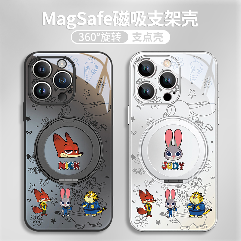 尼克朱迪适用苹果手机壳磁吸支架