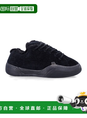 1h可退 潮奢 Erl 男士 Vamp 黑色天鹅绒运动鞋 ERL11SH01