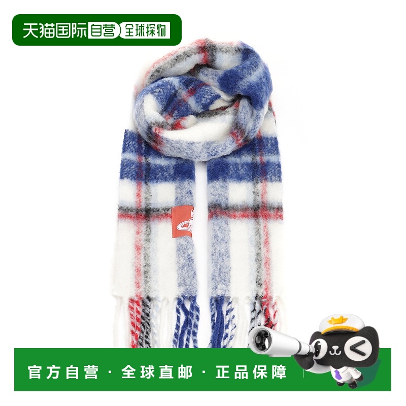 1h可退 VIVIENNE WESTWOOD 女士围巾 8103014FW01BMA405羊毛格纹