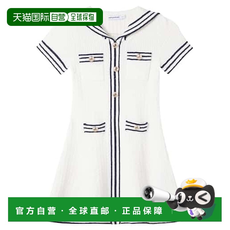 潮奢 Self-Portrait 女童 粗线针织棉混纺连衣裙童装