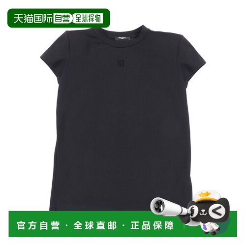 BALMAIN 女童上衣 BX8B21Z3277930 AW2025 黑色 短袖T恤