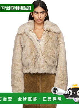 1h可退 潮奢 Stand Studio 女士 驼色 Lena 人造毛皮夹克 6635491