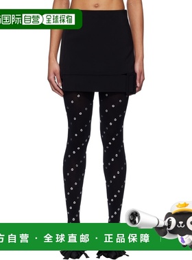 WE11DONE 女士打底裤袜 WDSK025243WBK SS2025 黑色 束带半身裙