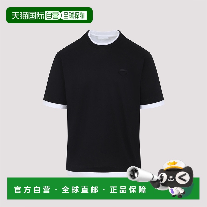 1h可退 PRADA 男士T恤 UJN912SWMO11CDF0967 AW2025 黑色普拉达
