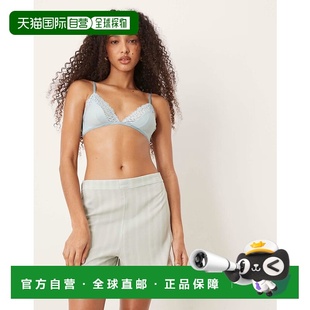 Klein 卡尔文 克莱恩 1h可退 绿色条纹短睡裤 Calvin 女士 潮奢