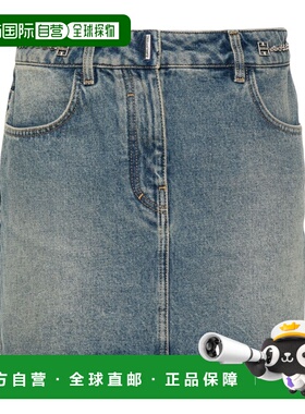 1h可退 潮奢 Givenchy 纪梵希 女士 蓝色 Chain Link 牛仔短裙 BW