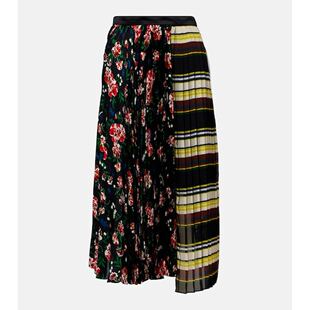 舒适时尚 潮奢 colorful花色 印花泡泡纱中长半身裙 Sacai 女士