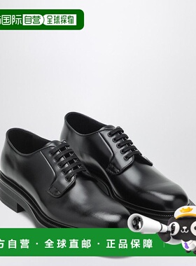 1h可退 潮奢 Prada 普拉达 男士 黑色亮面皮质绑带鞋 2EE404G000Z
