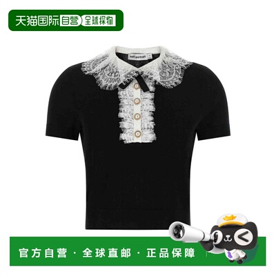 SELF-PORTRAIT 女士T恤 PF26134T AW2026 黑色 black knit lace c