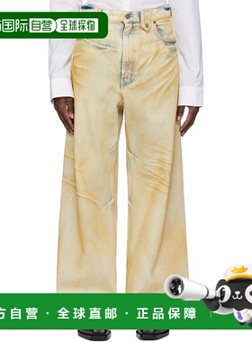 1h可退 潮奢 EGONLAB. 男士 米色 Baggy 牛仔裤 SS25DN006直筒裤
