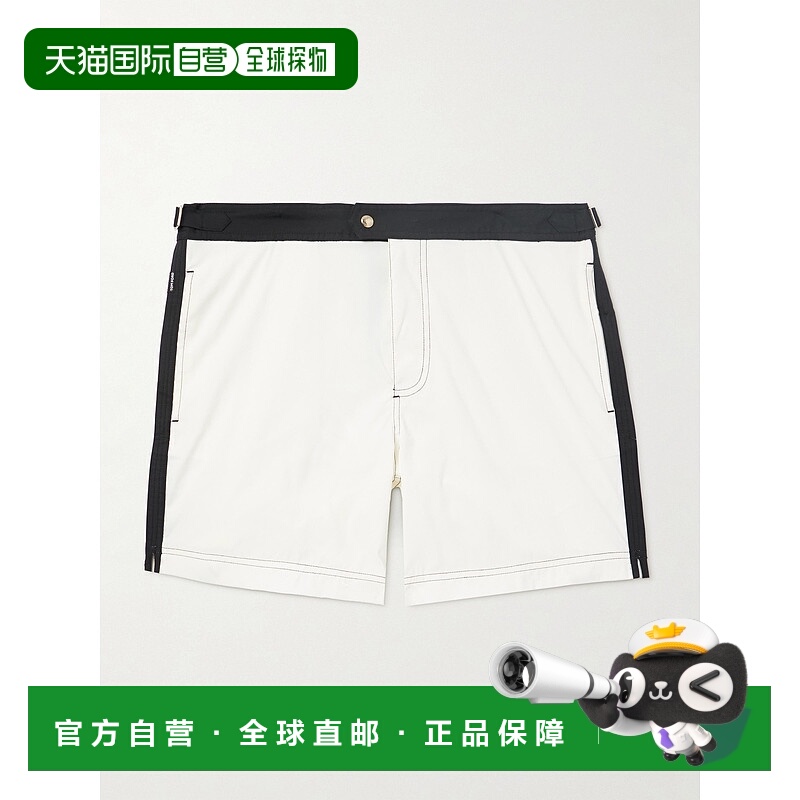 1h可退 潮奢 Tom Ford 汤姆 福特 男士 直筒中长条纹泳裤 BSS002F