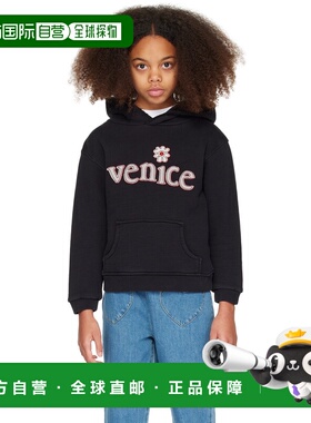 1h可退 潮奢 Erl 女童 黑色 Venice 儿童连帽衫童装 ERL07KT021