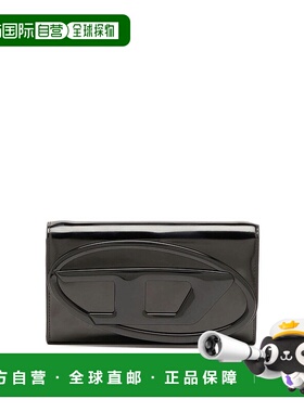 DIESEL 女士钱包 X09809PS202T8013 SS2025 黑色 1DR WALLET STRA