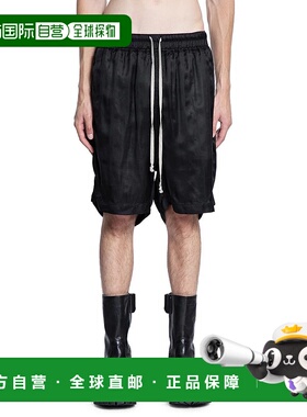 RICK OWENS 男士休闲裤 RU02E1397K09 AW2025 黑色 抽绳短裤