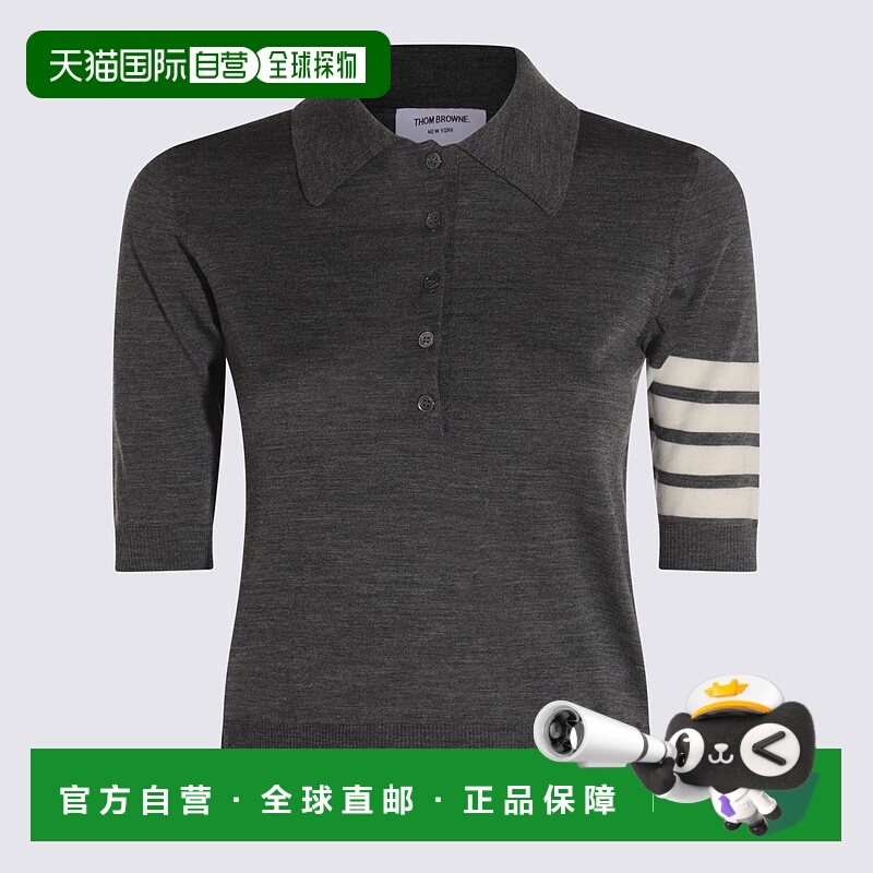 1h可退 潮奢 Thom Browne 汤姆 布朗 女士 初剪羊毛针织Polo衫 FK