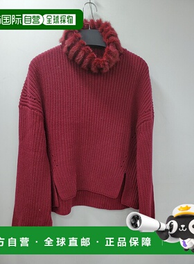 FENDI 女士针织毛衣 FZY720A58YF0GXR AW2021 红色 高领套头毛衣