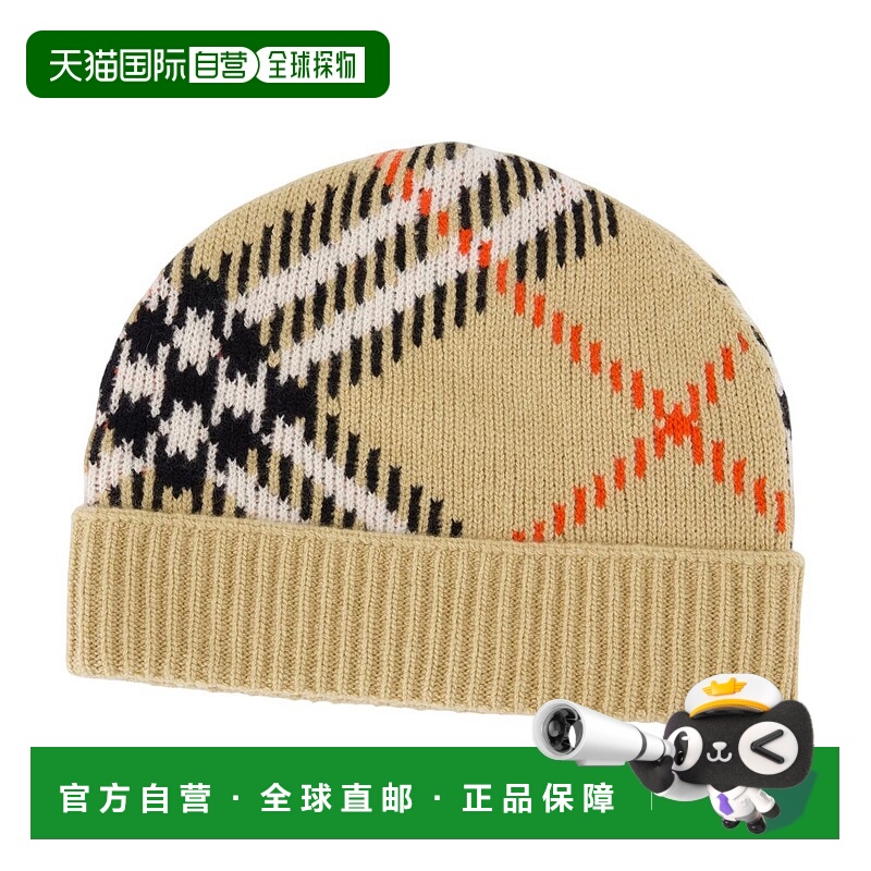 BURBERRY 女士帽子 8114768A2021 AW2025 浅棕色 Check Cashmere