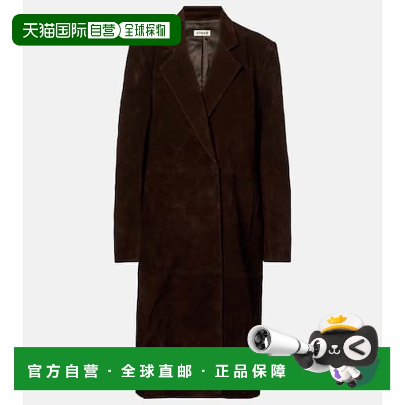 1h可退 潮奢 Staud 女士 Sabine 绒面革大衣 brown棕色 舒适时尚