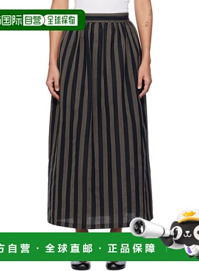 1h可退 潮奢 Visvim 维斯维木 女士 黑色 & 灰色条纹半身裙 32420