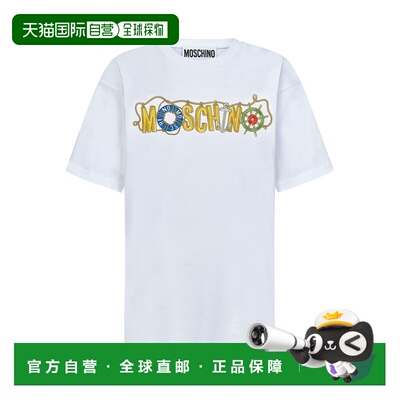 MOSCHINO 女士T恤 070904411001 AW2024 白色 Crewneck cotton T-