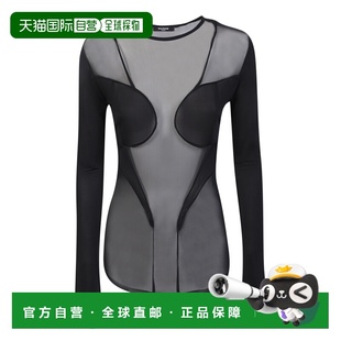 AW2023 黑色 BALMAIN CUT AF1AR460MC180PA MULTI MIX 女士T恤